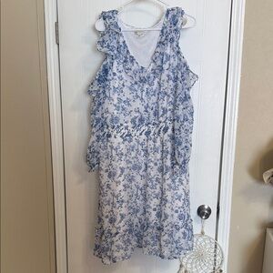Cato Blue and White Floral Midi Dress or Tunic